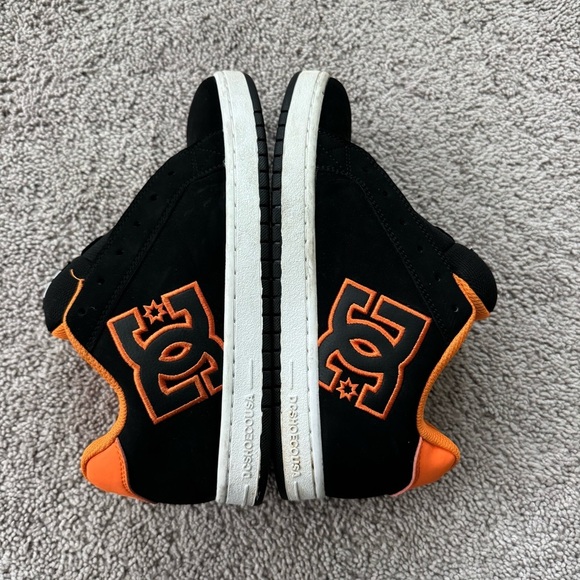 DC Skate Leather Sneakers Size 8.5 Black & Orange NO LACES Mens Court RS - Picture 8 of 9
